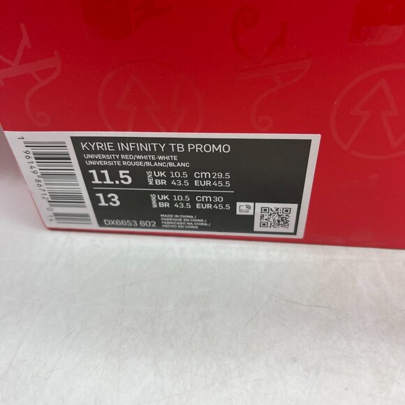 Nike Kyrie Infinity TB Promo Size 11.5 Red White DX6653-602 Men Shoes Sneakers - Picture 4 of 5